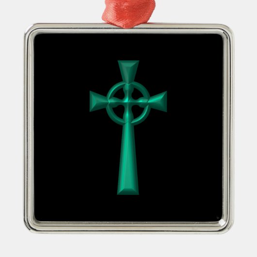 Groene metalen Keltische Kruis Ornament (Voorkant)