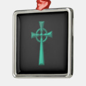 Groene metalen Keltische Kruis Ornament (Links)