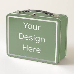 Groene metalen lunchbox