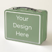 Groene metalen lunchbox (Achterkant)
