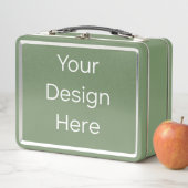 Groene metalen lunchbox (In situ)