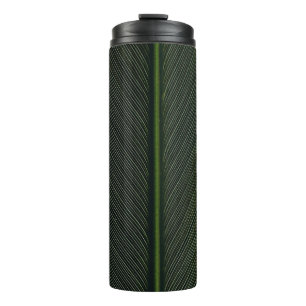 Groene metalen staaf op zwarte en witte parelkleur thermosbeker