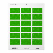 Groene Metallic Faux Folie Polka Dot Achtergrond Etiket (Full Sheet)