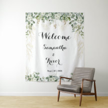 Groene & Metallic Gouden Bloemen: Een Trouw Welkom