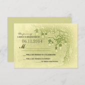 groene metseljars boom rustieke trouw RSVP kaarten (Voorkant / Achterkant)