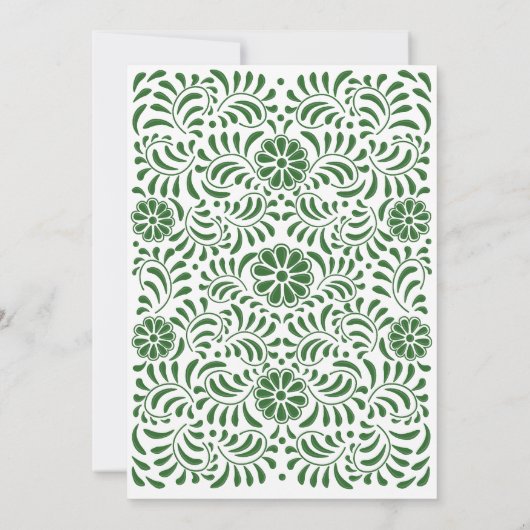 Groene Mexicaanse Talavera trouwkaart Aankondiging (Achterkant)