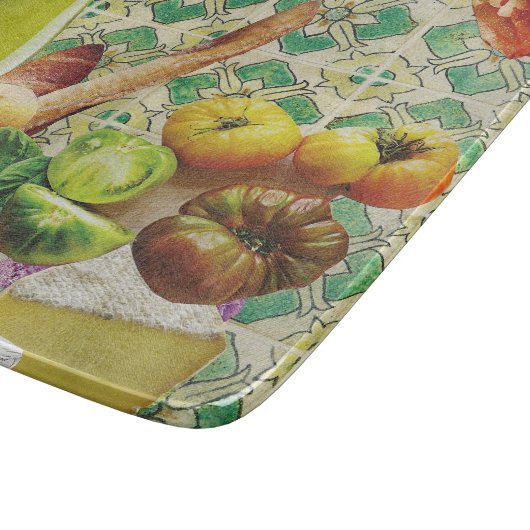 Groene Mexicaanse Tegel met glasstrips Snijplank (Hoek)