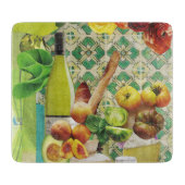 Groene Mexicaanse Tegel met glasstrips Snijplank (Voorkant)