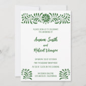 Groene Mexicaanse trouwuitnodiging voor Talavera Aankondiging (Voorkant)