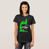 Groene microscoop wetenschapsklasse Ondernemer ver T-shirt (Voorkant volledig)