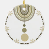 Groene Mid Century Modern Boho Boogboom Ornamenten (Achterkant)