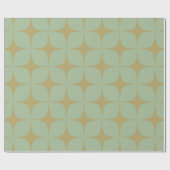 Groene Mid Century Modern Elegante Geometrische Bo Cadeaupapier (Vlak)
