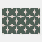 Groene Mid Century Modern Elegante Geometrische Bo Inpakpapier Vel (Voorkant 3)