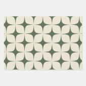 Groene Mid Century Modern Elegante Geometrische Bo Inpakpapier Vel (Voorkant 2)