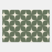 Groene Mid Century Modern Elegante Geometrische Bo Inpakpapier Vel (Voorkant)