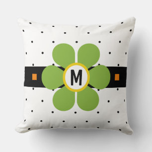 Groene Mid Century Modern Flower Power Kussen