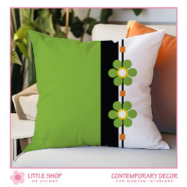 Groene Mid Century Modern Flower Power Kussen
