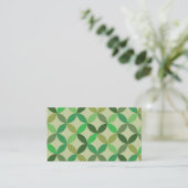 Groene Mid Century Modern Geometrisch Visitekaartje (Staand voorkant)