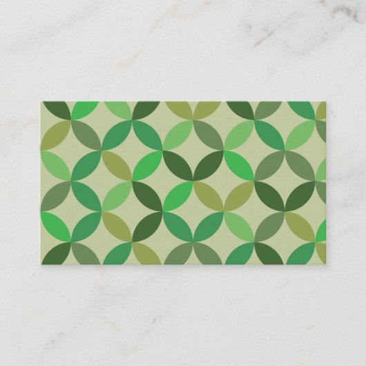 Groene Mid Century Modern Geometrisch Visitekaartje (Voorkant)