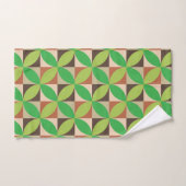 Groene mid-century moderne geometrische patroon bad handdoek (Handdoek)