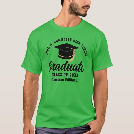 Groene middelbare school Afstuderen persoonlijk Af T-shirt (Voorkant)