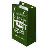 Groene middelbare schoolklas afstudeercadeautassen klein cadeauzakje (Voorkant Gekanteld)