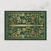 Groene middeleeuwse zwaard bruiloft RSVP Informatiekaartje (Achterkant)