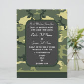 Groene militaire camouflage bruiloft kaart (Staand voorkant)