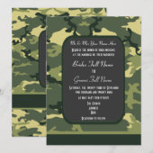 Groene militaire camouflage bruiloft kaart (Voorkant / Achterkant)
