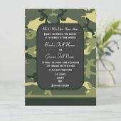 Groene militaire camouflage bruiloft kaart (Staand voorkant)