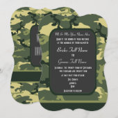Groene militaire camouflage bruiloft kaart (Voorkant / Achterkant)