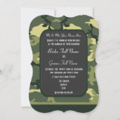 Groene militaire camouflage bruiloft kaart (Voorkant)