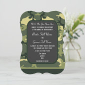 Groene militaire camouflage bruiloft kaart (Staand voorkant)