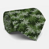 Groene militaire camouflage-pixelpatroon naadloos stropdas (Opgerold)
