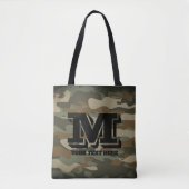 Groene militaire camouflage van het leger over de  tote bag (Voorkant)