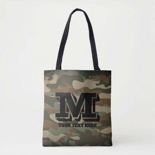 Groene militaire camouflage van het leger over de  tote bag (Voorkant)
