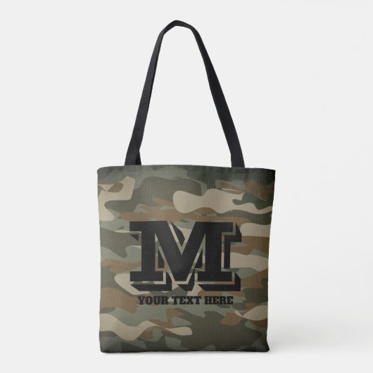 Groene militaire camouflage van het leger over de  tote bag (Achterkant)