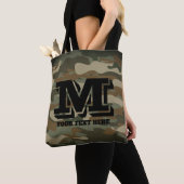 Groene militaire camouflage van het leger over de  tote bag (Dichtbij)