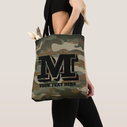 Groene militaire camouflage van het leger over de  tote bag (Dichtbij)