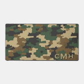 Groene militaire digitale camouflage monogram bureaumat (Voorkant)