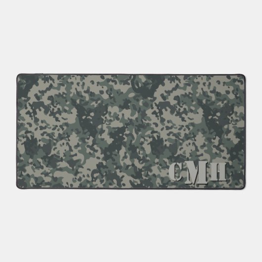 Groene Militaire Digitale Camouflage Stencil Monog Bureaumat (Voorkant)