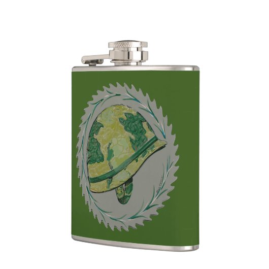 Groene militaire helm heupfles (Links)