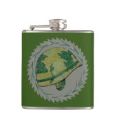 Groene militaire helm heupfles (Voorkant)