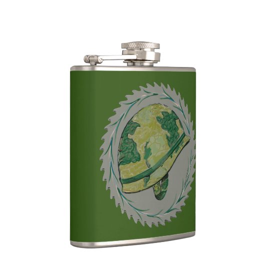 Groene militaire helm heupfles (Rechts)