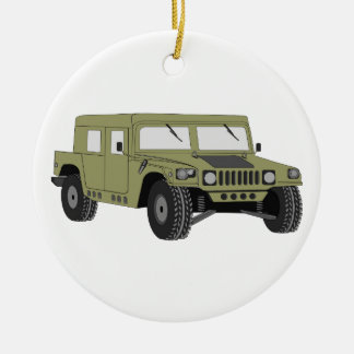 Groene militaire Humvee Keramisch Ornament