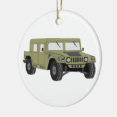 Groene militaire Humvee Keramisch Ornament (Links)