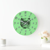 Groene  militaire tijdklok grote klok (Huis)