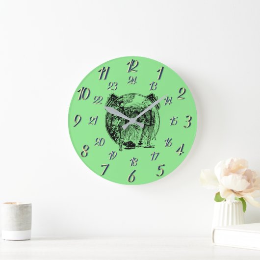 Groene  militaire tijdklok grote klok (Huis)