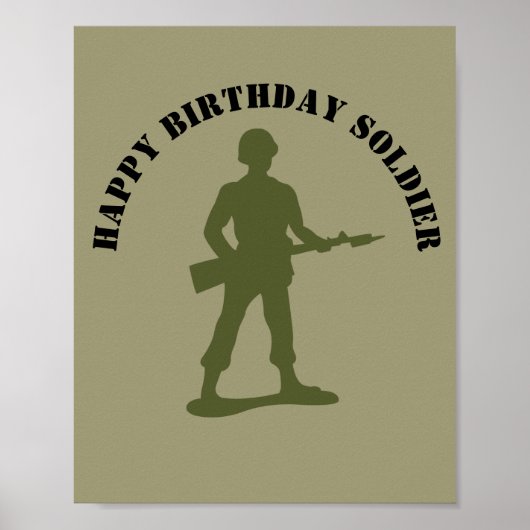 Groene militairen gepersonaliseerd Birthday Poster (Voorkant)