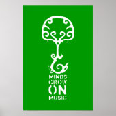 Groene minds groeien op het Poster Muziek (Voorkant)